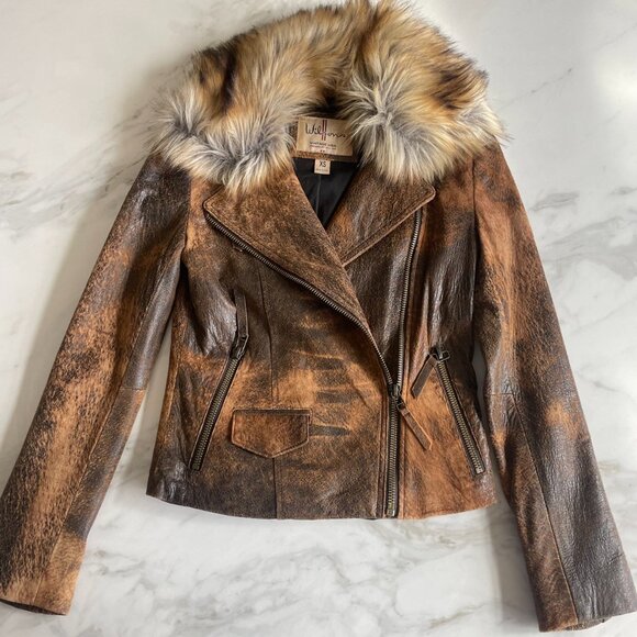 Wilsons Leather Jacket w/ Removable Faux Fur Collar - Picture 1 of 5
